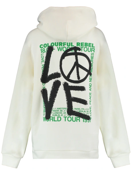 Colourful Rebel Love Peace Oversized Clean Hoodie WH115046 wolwit