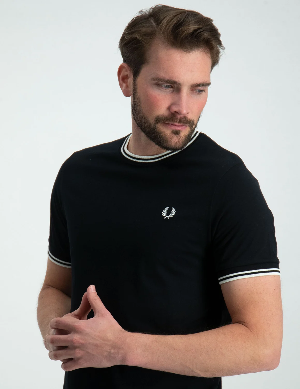 Fred perry twin tipped t sale shirt black