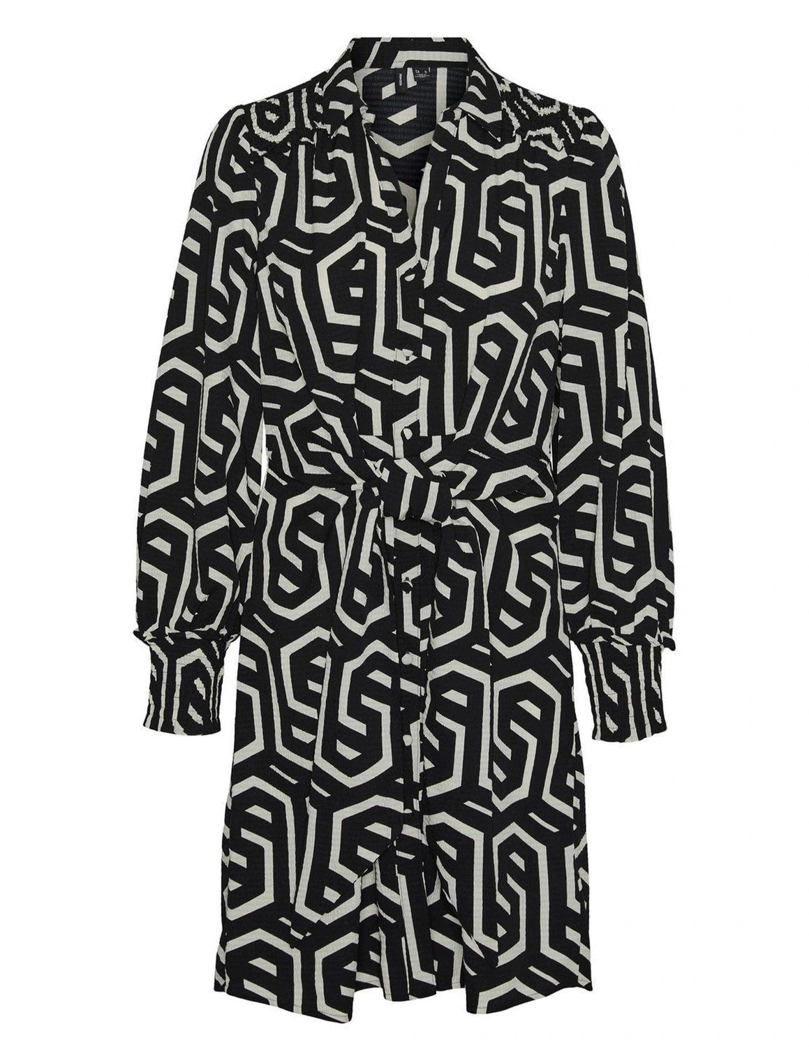 Vero moda VMCIFA L S ABK DRESS WVN BTQ 10295549 zwart kopen bij